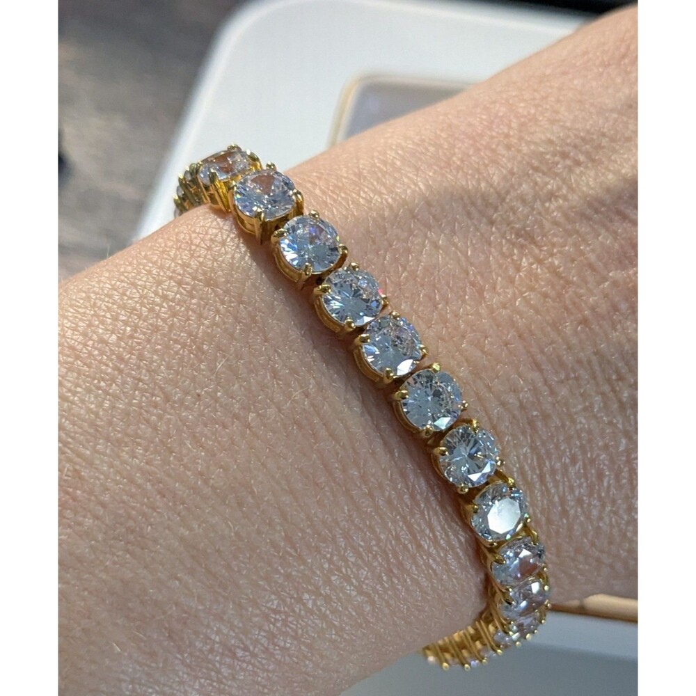 Seta Gold Tone 5MM Tennis Bracelet Link 7.75" length